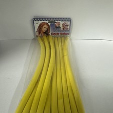 Super Rollers 10 "X 1/4" Soft Flexible Perm Curl Hair Yellow Pack of 10