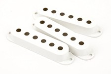 Set of Three Genuine Fender Stratocaster pickup covers , White Finish