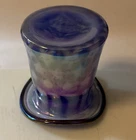 Art Glass Stars and Stripes Collection 2001 blue and white Opalescent Top Hat