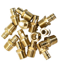 Lot of 14 1/2" Pex B HEX Male Adapters Lead Free Brass Pex Barb Crimp MNPT