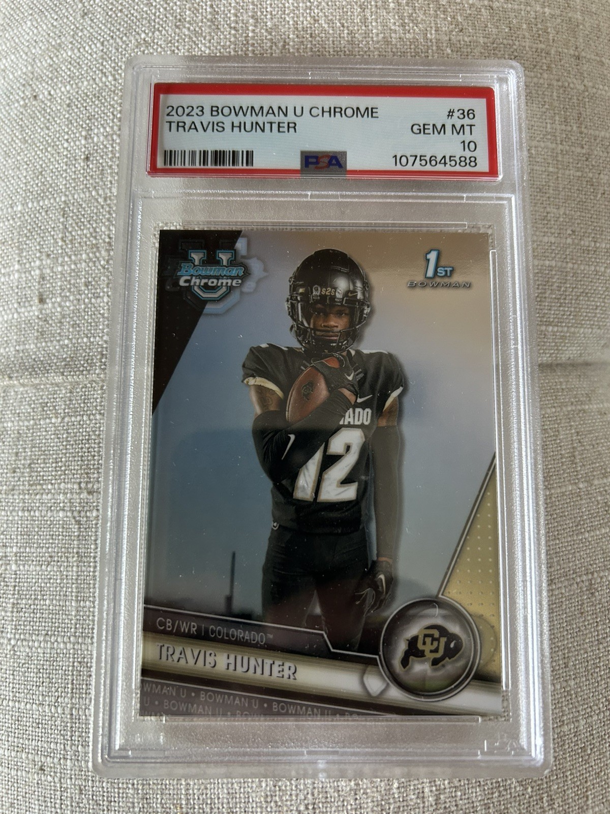 2023 Bowman University U Chrome #36 Travis Hunter PSA 10