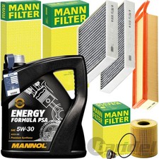 MANN INSPEKTIONSPAKET+MANNOL 5W-30 ÖL passend für CITROËN C3 2 PEUGEOT 207 208