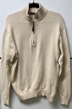 Brandy Melville Cream 100 Cotton Knit Quarter-Zip Sweater