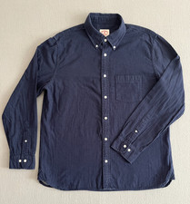 Brooks Brothers Red Fleece Shirt Mens XL Navy Blue Polka Dot Button Down
