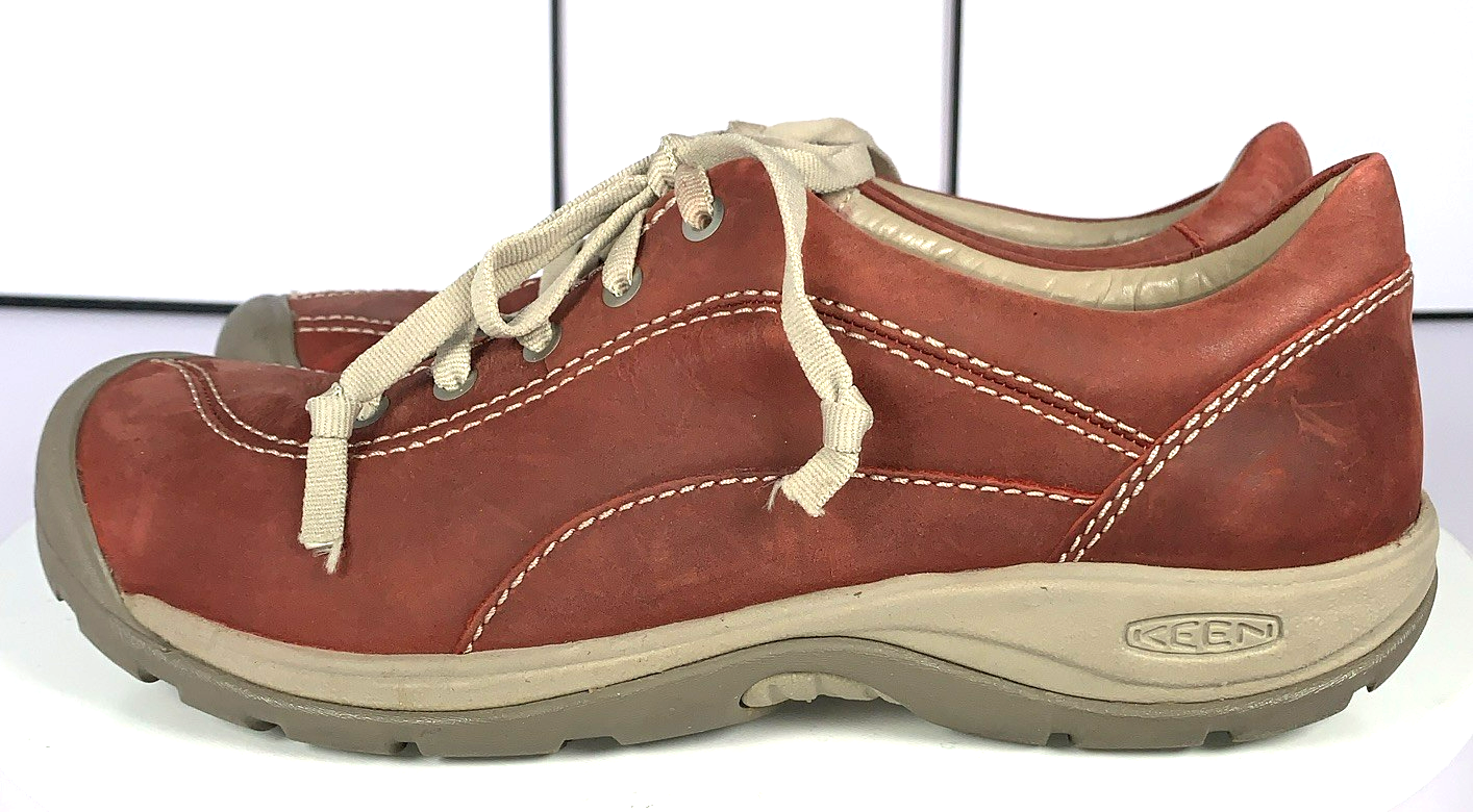 KEEN Sneakers basse da donna Presidio II ROSSO in pelle da passeggio escursionismo 7
