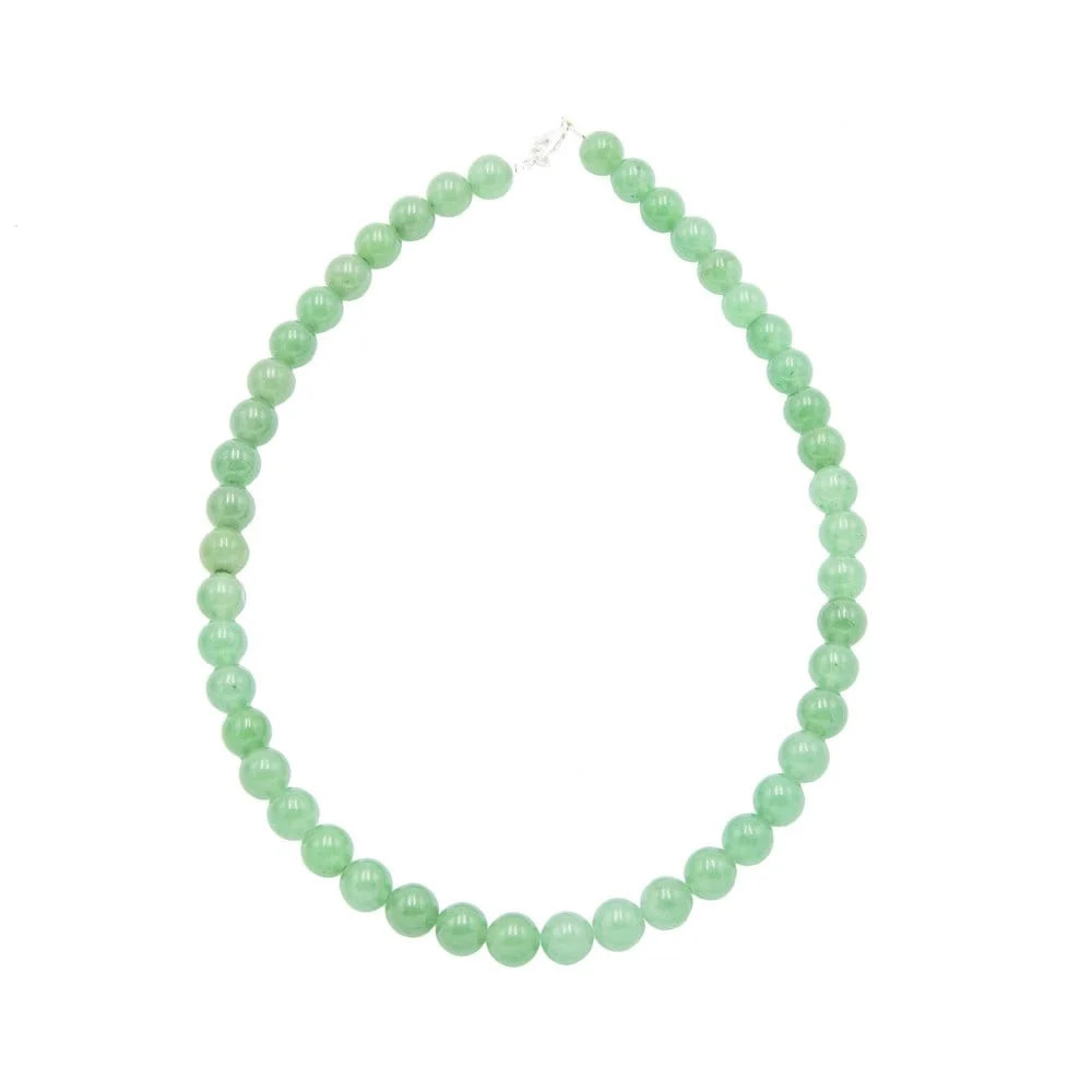 Collier Aventurine en pierres boules de 10mm de diamètre pour lithothérapie