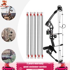 Compound Bow Kit with 12 Arrows Right Hand Archery Hunting Set Black 30-55lbs