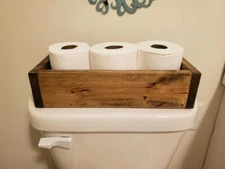 Rustic Toilet Paper Holder - Bathroom Storage - Farmhouse Decor