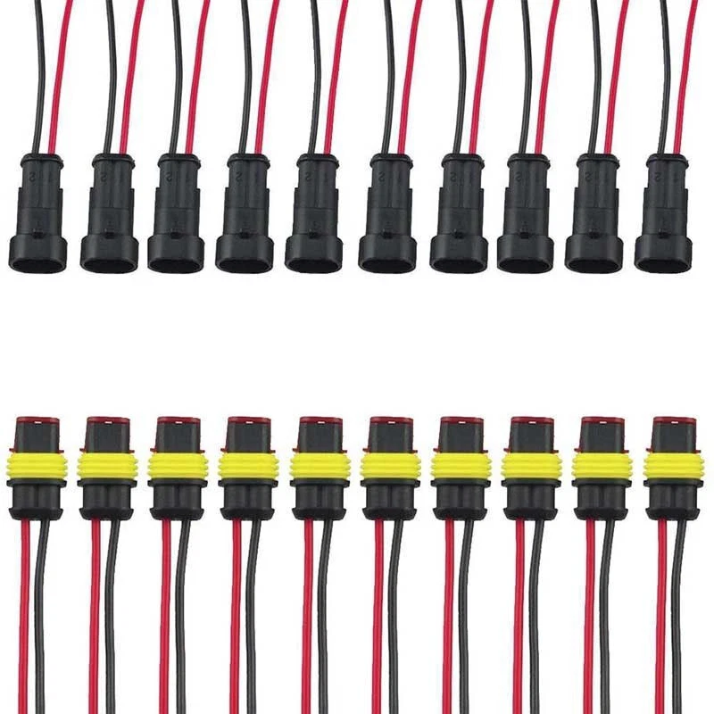 10Kit 2 Pin Waterproof Electrical Cable Wire Connector Plug Car truck Motorcycle - Image 2 of 4