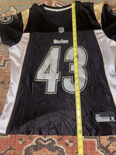 Women’s Reebok NFL Pittsburgh Steelers Gold Black Troy Polamalu Jersey Sz Small - Picture 12 of 13