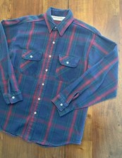 Vintage McGregor Plaid Flannel Shirt M/L Button Up Union Made in USA Green Blue