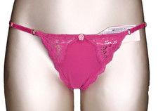 Victoria's Secret Dream Angels NWT Medium Pink V String Thong Panty Adjustable