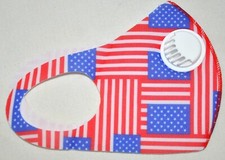 Stars and Stripes American Flag Patriotic Face Mask W/ Filter Washable Reusable