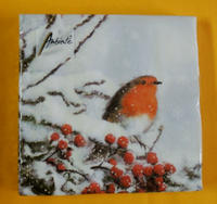 20 Servietten Rotkehlchen 1 Packung Ovp VöGel Winter Robin In Snow Ambiente