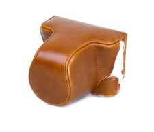 Camera Bag Case for Pentax Q-S1 Faux Leather Brown CC1403c