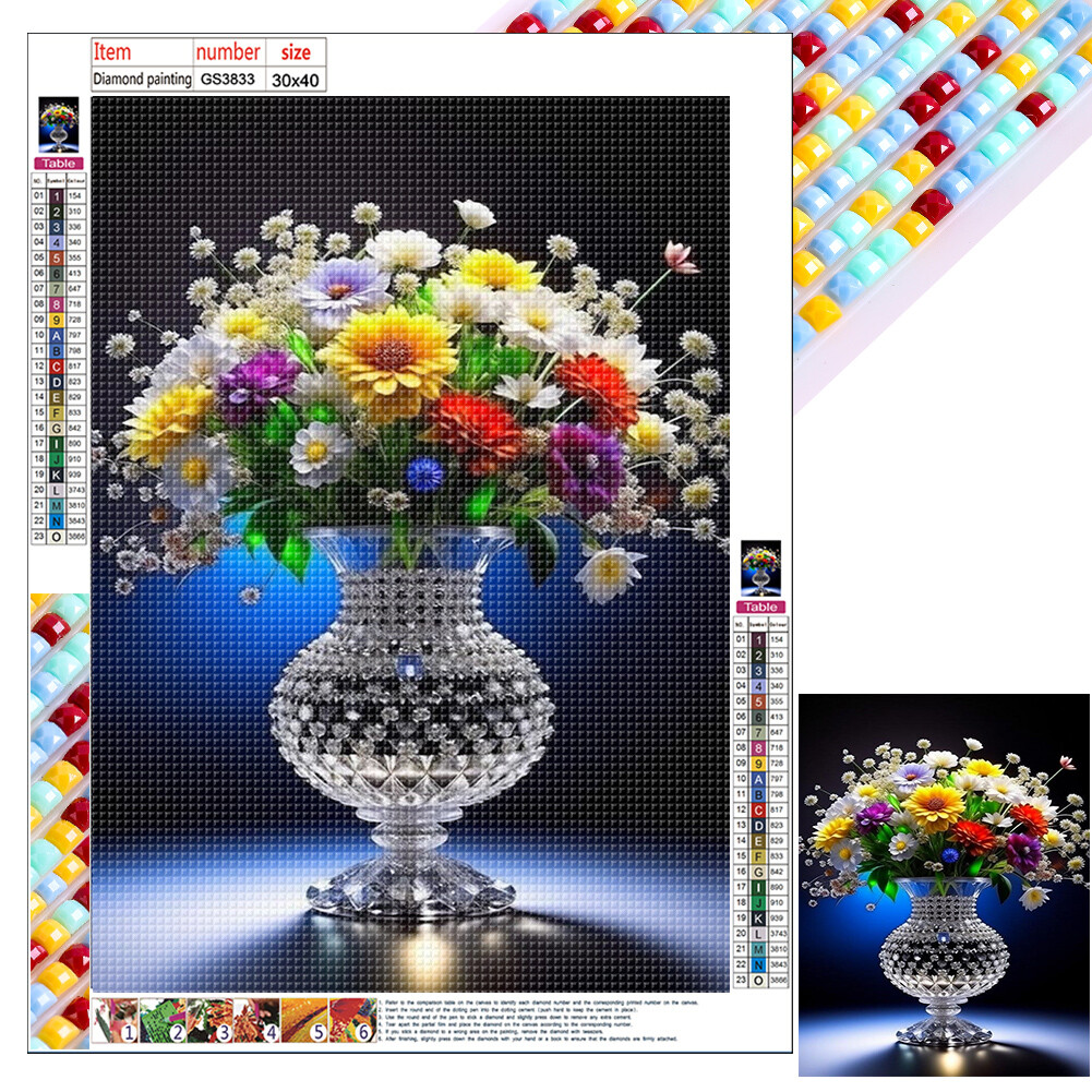 5D DIY Full Square Drill Diamond Painting Bouquet Kit Home Decoration ...