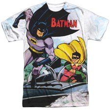 BATMAN BATBOAT Licensed Front Print Mens Subl...