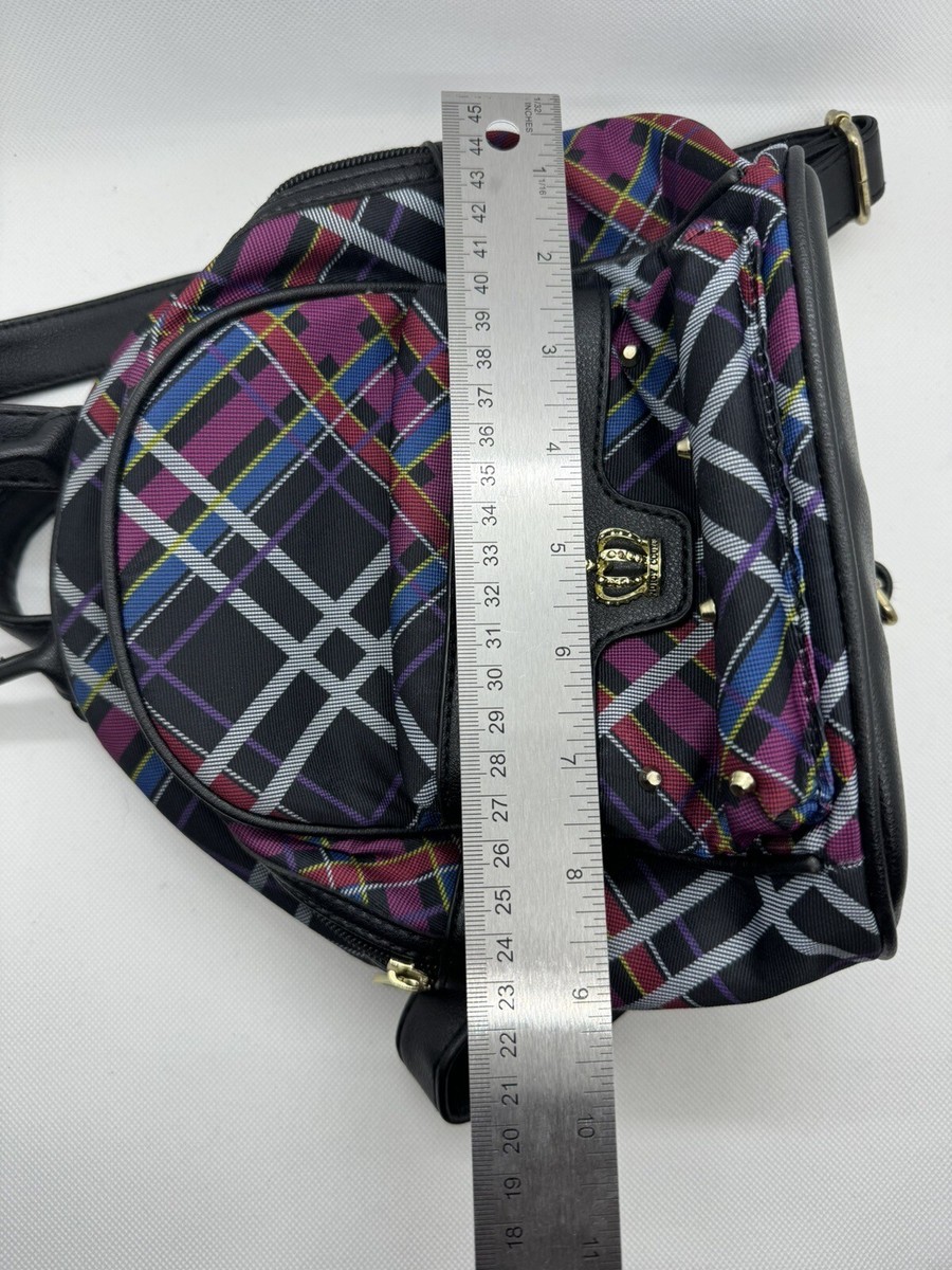 Juicy Couture Plaid Mini Backpack Gold Hardware Purple Pink  display picture 2