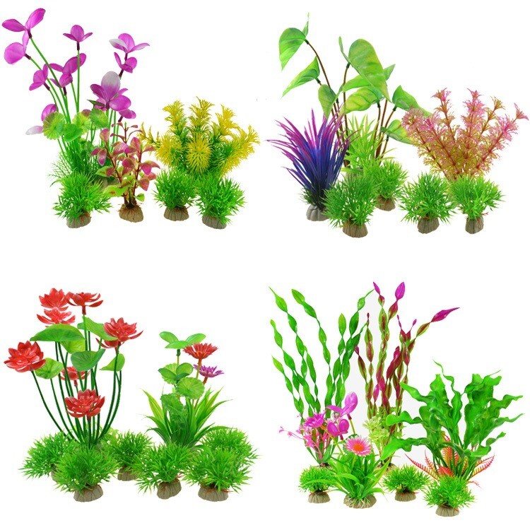 Artificial Plants Package Fish Tank Aquascape Aquarium Decoration Plastic Plants-image