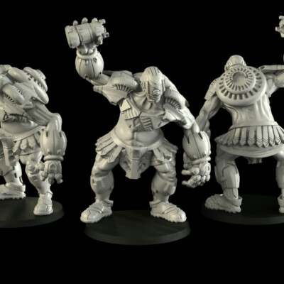 Cyborg Cyclops Sci-Fi Greek Myth Miniature Crosslances 3D Printed RPG Cyber