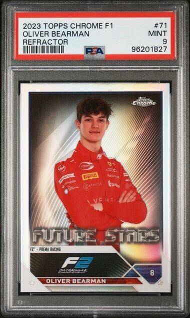 OLIVER BEARMAN 2023 Topps CHROME F1 REFRACTOR #71 PSA 9 MINT RC LOW POP QTY