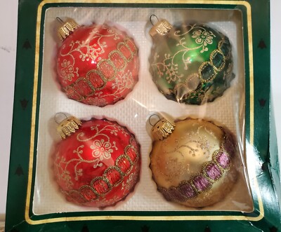 Krebs クリスマスオーナメント　ヴィンテージ Vintage Christmas by Krebs Hand Decorated Glass Ornaments Lot of