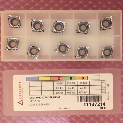 CERATIZIT DCMT 11T304EN-M25 CTCM130 Wendeschneidplatten 10 Stück NEU EUR 52,00 - DE