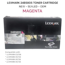 Lexmark 24B5805 Magenta Toner Cartridge | New - OEM - SEALED