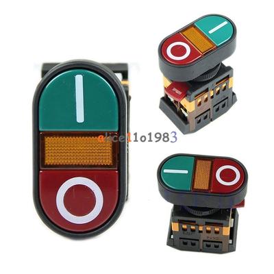 Start Stop Push Button Light Indicator Momentary Switch Red Green Power ON OFF