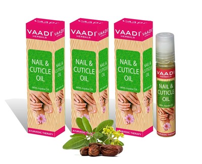 Vaadi Herbals Nail Care Pedicure Nail & Cuticle Oil with Jojoba Oil 10ml x 3