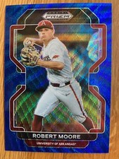 2022 Prizm Draft Picks Baseball Blue Wave #PDP72 Robert Moore