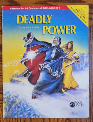 Deadly Power for AD&D Role Aids 1984 Skill levels 6-9 Vintage