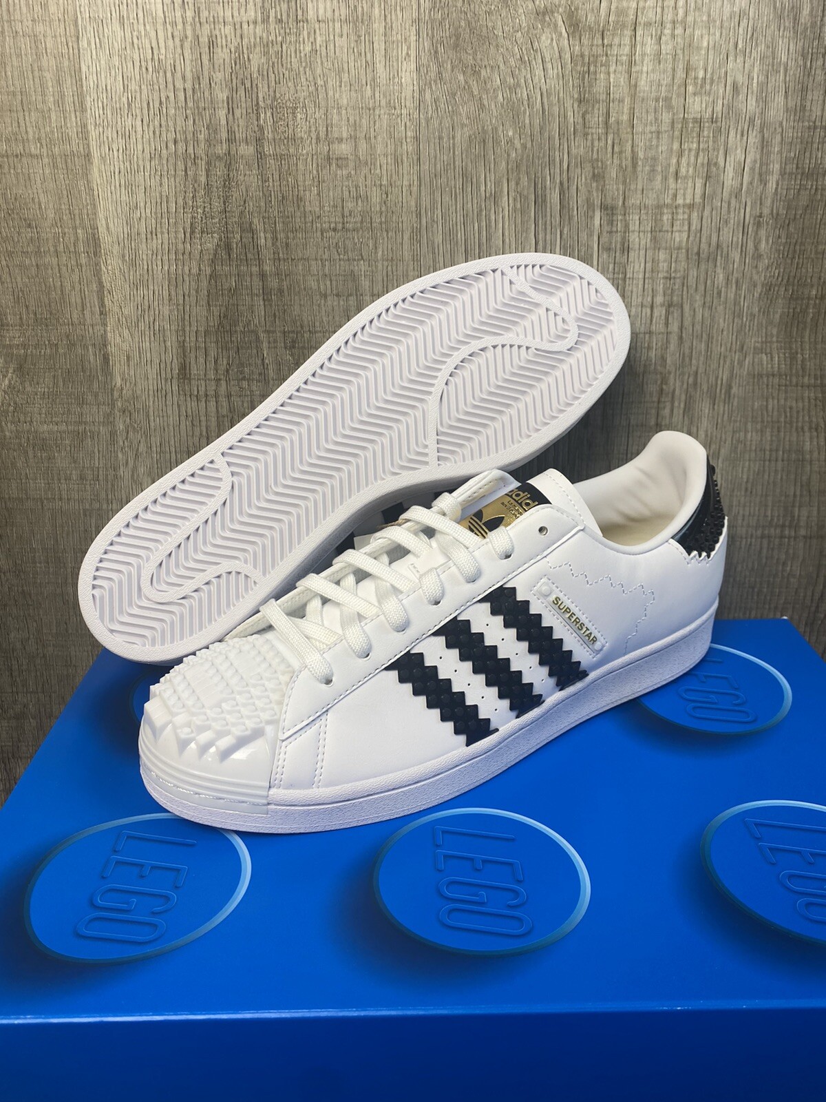 NEW Adidas Superstar x LEGO Black and White Size 12 GW5270 | eBay