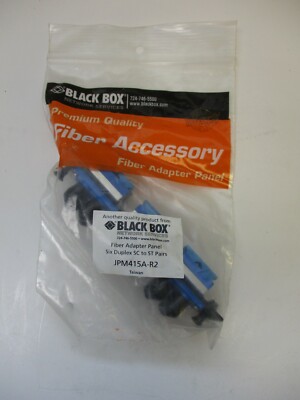 BLACK BOX ACCESSORY P/N JPM415A-R2 FIBER ADAPTER PANEL 6 DUPLEX SC TO ST PAIRS