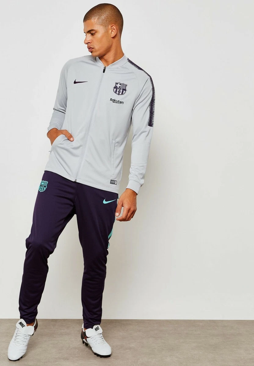 Nike FC Barcelona Squad Football Tracksuit Sz M Grey Purple