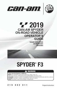 Can Am Owners Manual Book 2019 SPYDER F3 | eBay