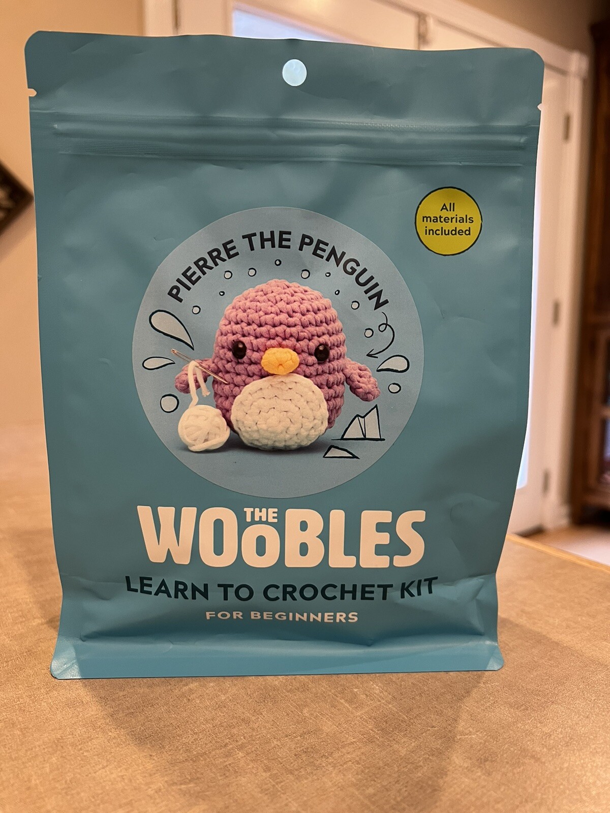 The Woobles PIERRE THE PENGUIN To Crochet Kit Hook NEW Yarn Shark Tank