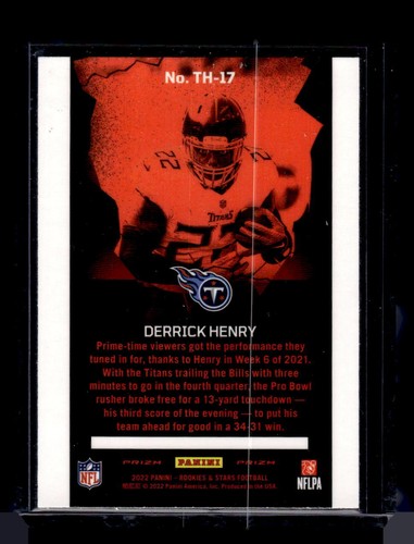Panini Rookies & Stars 2022 #TH-17 Derrick Henry Thrillers Silver Titans - Imagen 2 de 2