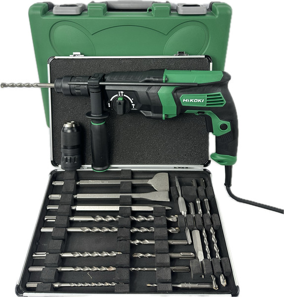 Hikoki DH26PMC Sds-Plus Bohrhammer Hammer + Bohrer MeißEl Set Kombihammer D19180-image