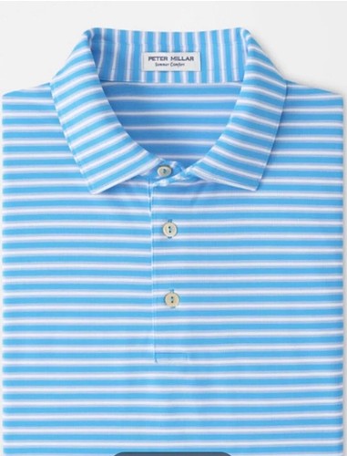 NWT PETER MILLAR LOGAN PERFORMANCE JERSEY POLO MENS CARIBBEAN BLUE MENS XL