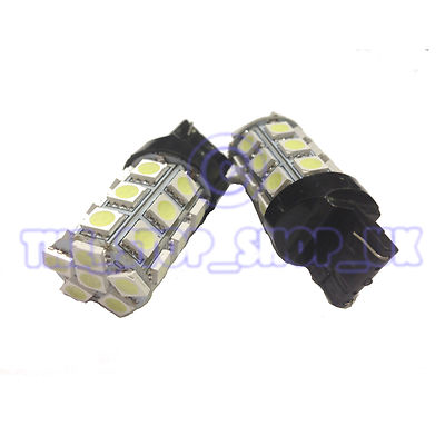2x Ersatz 27 LED T20 W21W einseitige Bremsleuchte Heck 12 V ICE weiß Glühbirnen