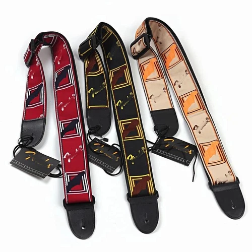 Embroidered Guitar Strap Acoustic Jacquard Musical Instrument Strap for FENDER