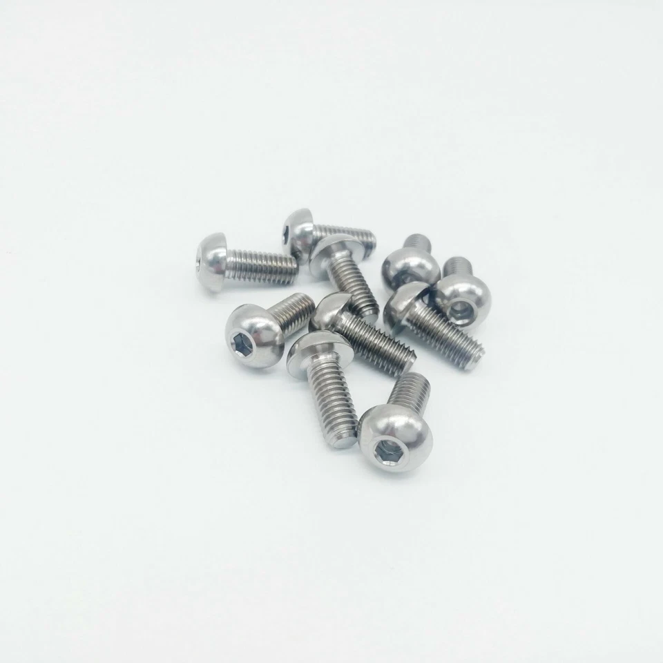 10 peças gaiola de garrafa de água Ti titânio M5x12mm parafuso botão cabeça Allen parafuso chave - Imagem 4 de 4