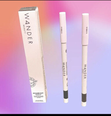 WANDER BEAUTY Skyliner Automatic Gel Eyeliner Duo in Jet Black & Tan Lines NIB