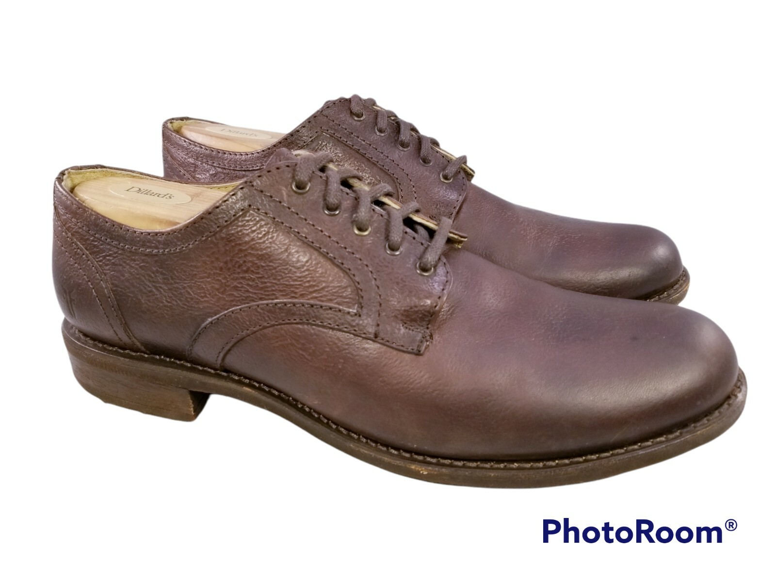 SAOLA FRYE SCARPE UOMO OXFORDS PELLE MARRONE TAGLIA 12 D USATE IN OTTIME CONDIZIONI