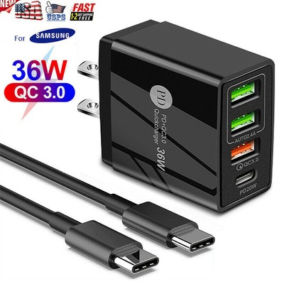 36W Fast Charger Power Adapter + Cable For Samsung S23 FE A73 A53 A33 A25 A15 5G