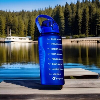 2L Sport Motivational Water Bottle Handle Straw Time Mark YOU GOT THIS  BPA FREE