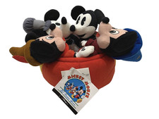 Disney Mickey Mouse 4 Plush Bean Bag Set 70th Anniversary Through the Years 1998
