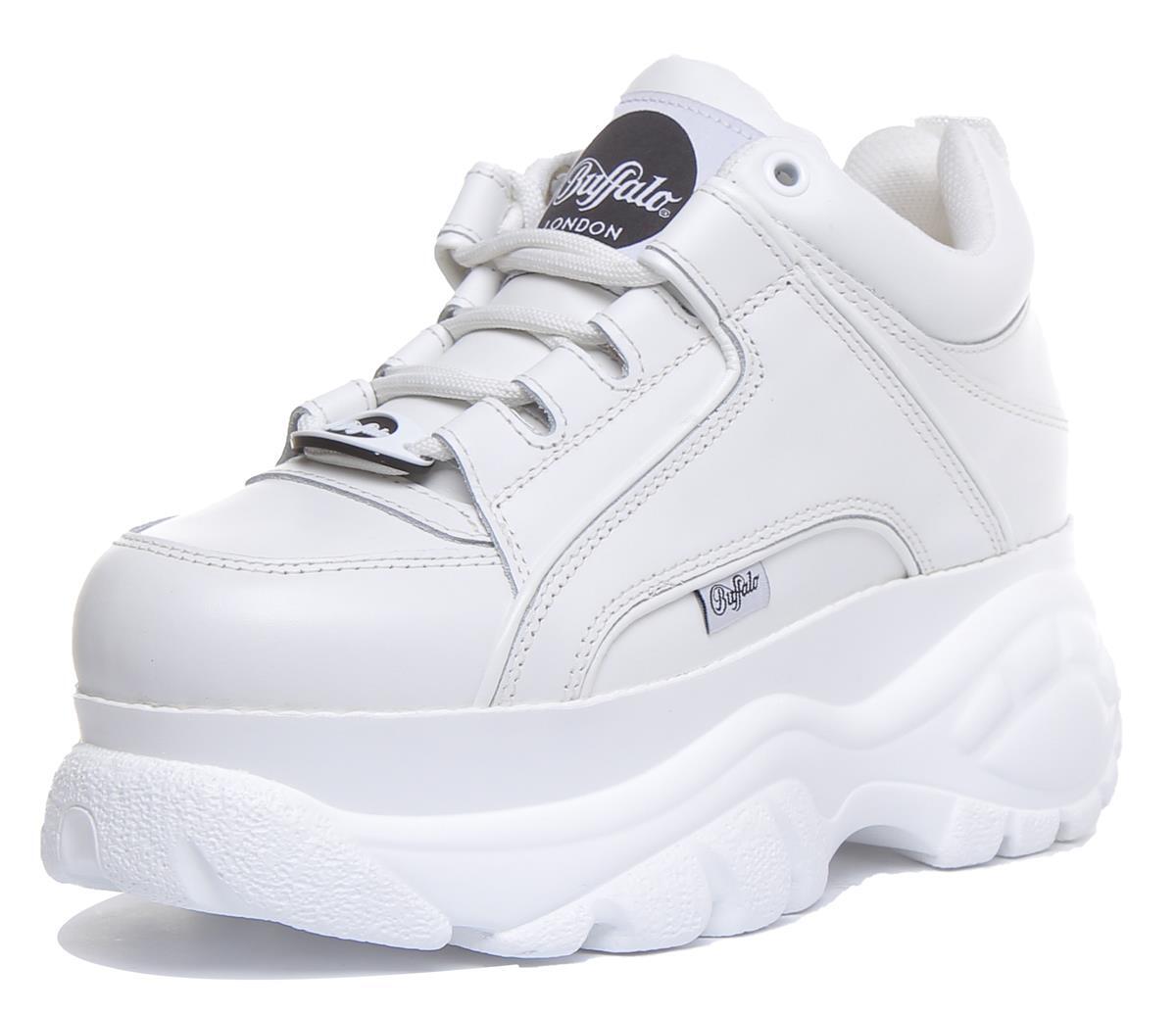 Buffalo 1339-14 Chunky Sole EX DISPLAY Womens Sneaker In White Patent Size  38