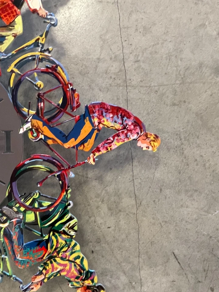 David Gerstein Arte Pop Hecho a Mano Escultura de Metal " City Ride Time Clock" Foto 2 de 4